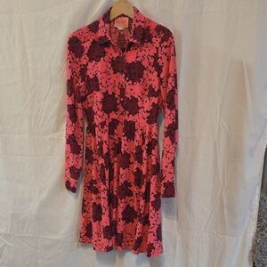 Kate Spade Vibrant Pink and Purple Long Sleeve Dress